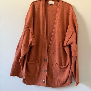 Universal Thread Rust Cotton Button Front Cardigan